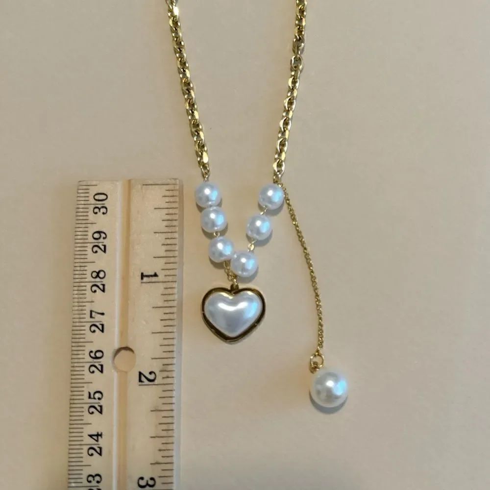 Heart pearl necklace #1323 - Picture 4 of 4
